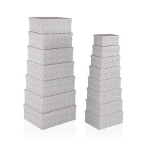 Set of Stackable Organising Boxes Versa Blume Cardboard 15 Pieces
