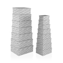 Set of Stackable Organising Boxes Versa Cardboard Cat 15 Pieces