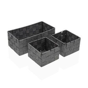 Basket set Versa Straw polypropylene Corn fiber 14 x 10 x 27 cm
