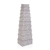 Set of Stackable Organising Boxes Versa Petprint Cardboard 10 Pieces