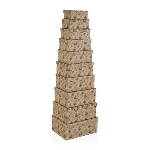 Jeu de Caisses de Rangement Empilables Versa Carton Bateau 10 Pièces