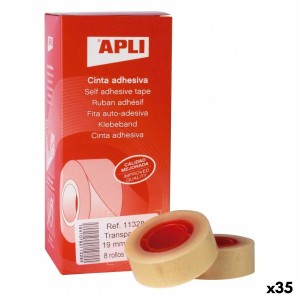 Adhesive Tape Set Apli Transparent 19 mm x 33 m 8 Pieces (35 Units)