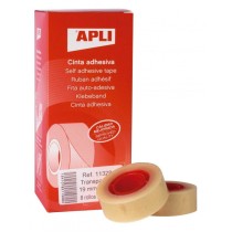 Adhesive Tape Set Apli Transparent 19 mm x 33 m 8 Pieces (35 Units)