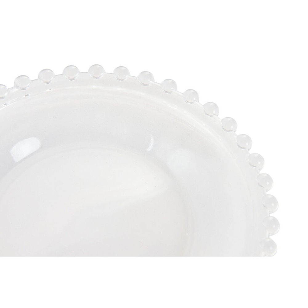 Flacher Teller Home ESPRIT Durchsichtig Kristall 15,6 x 15,6 x 1,7 cm