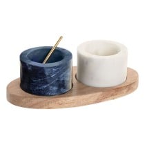 Salz- und Pfefferstreuer Home ESPRIT Weiß Schwarz natürlich Edelstahl Akazienholz 20 X 10 X 7,6 CM