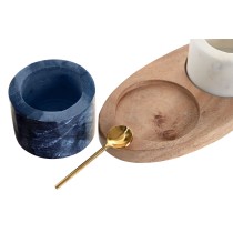 Salz- und Pfefferstreuer Home ESPRIT Weiß Schwarz natürlich Edelstahl Akazienholz 20 X 10 X 7,6 CM