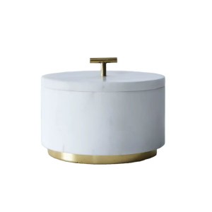 Salière avec couvercle Home ESPRIT Blanc Doré 7,6 x 7,6 x 10 cm 7,6 X 7,6 X 12 CM