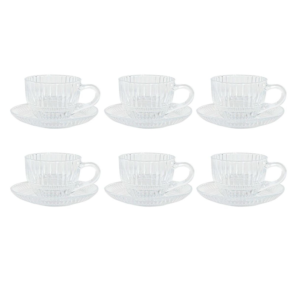 Satz von Kaffeetassen Home ESPRIT Durchsichtig 240 ml