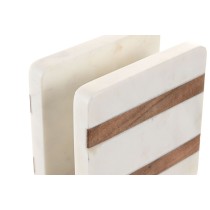 Napkin holder Home ESPRIT White Natural Acacia 12,7 X 7 X 12,7 CM