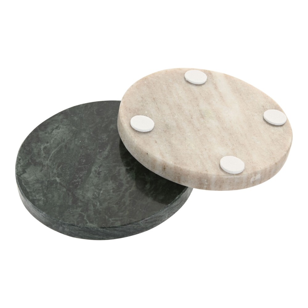Untersetzer Home ESPRIT grün Beige Marmor 10 x 10 x 5 cm (2 Stück) (4 Stück)