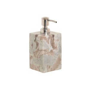 Seifenspender Home ESPRIT Weiß Braun Marmor Moderne 7,5 x 7,5 x 18 cm