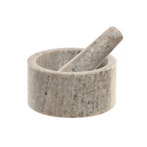Mortar and pestle Home ESPRIT Marble 12,5 x 12,5 x 7,5 cm