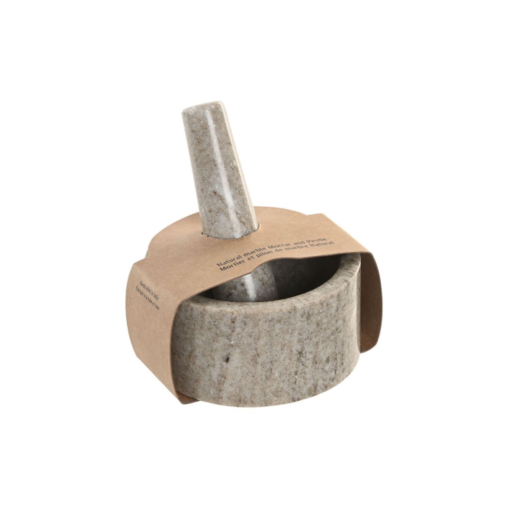 Mortar and pestle Home ESPRIT Marble 12,5 x 12,5 x 7,5 cm
