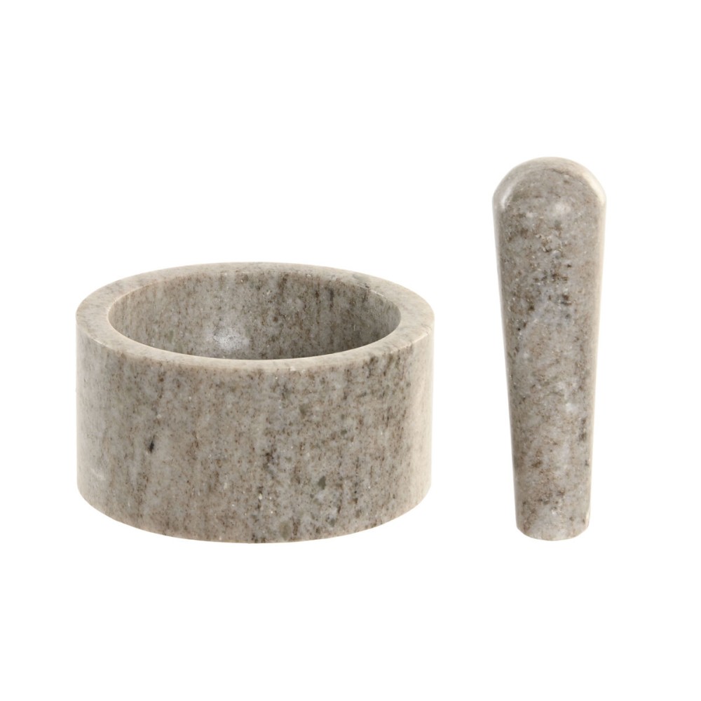 Mortar and pestle Home ESPRIT Marble 12,5 x 12,5 x 7,5 cm