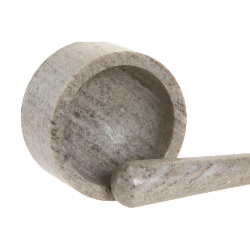 Mortar and pestle Home ESPRIT Marble 12,5 x 12,5 x 7,5 cm