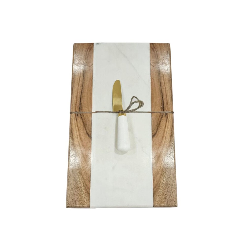 Planche à découper Home ESPRIT Blanc Naturel 38 X 23 X 2 CM