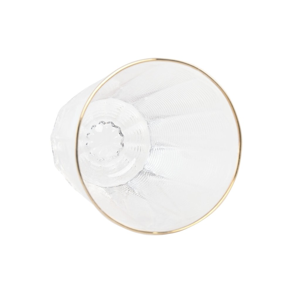 Set de Verres Home ESPRIT Transparent Doré Verre Avec relief 350 ml (6 Unités)