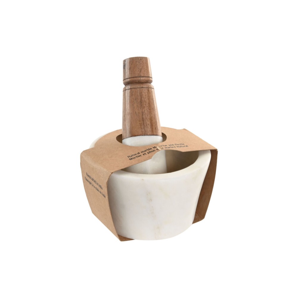 Küchenmörser Home ESPRIT Marmor Akazienholz 10 x 10 x 6,5 cm