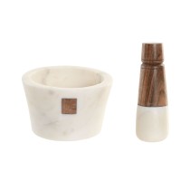 Mortier de cuisine Home ESPRIT Marbre Bois d'acacia 10 x 10 x 6,5 cm
