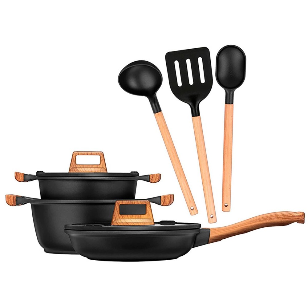 Batterie de Cuisine Smile MGK-23 Noir Bois 7 Pièces
