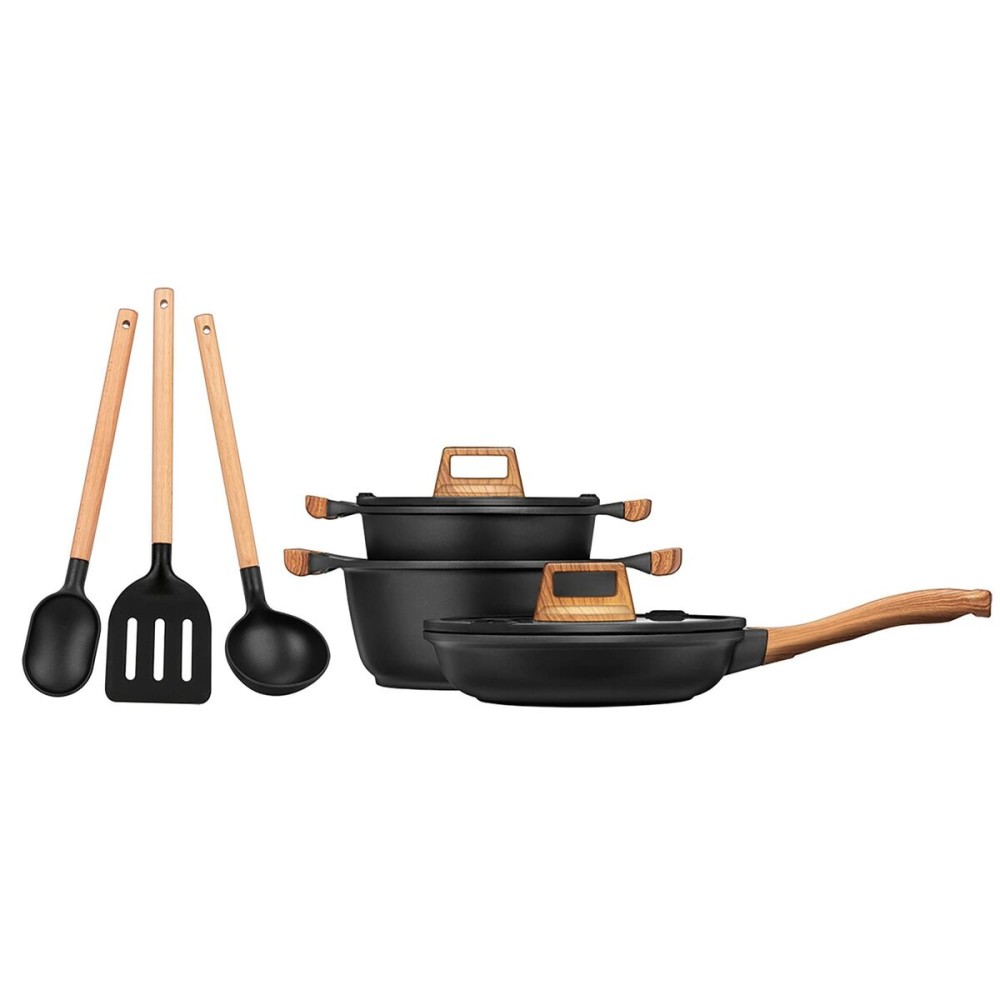 Batterie de Cuisine Smile MGK-23 Noir Bois 7 Pièces
