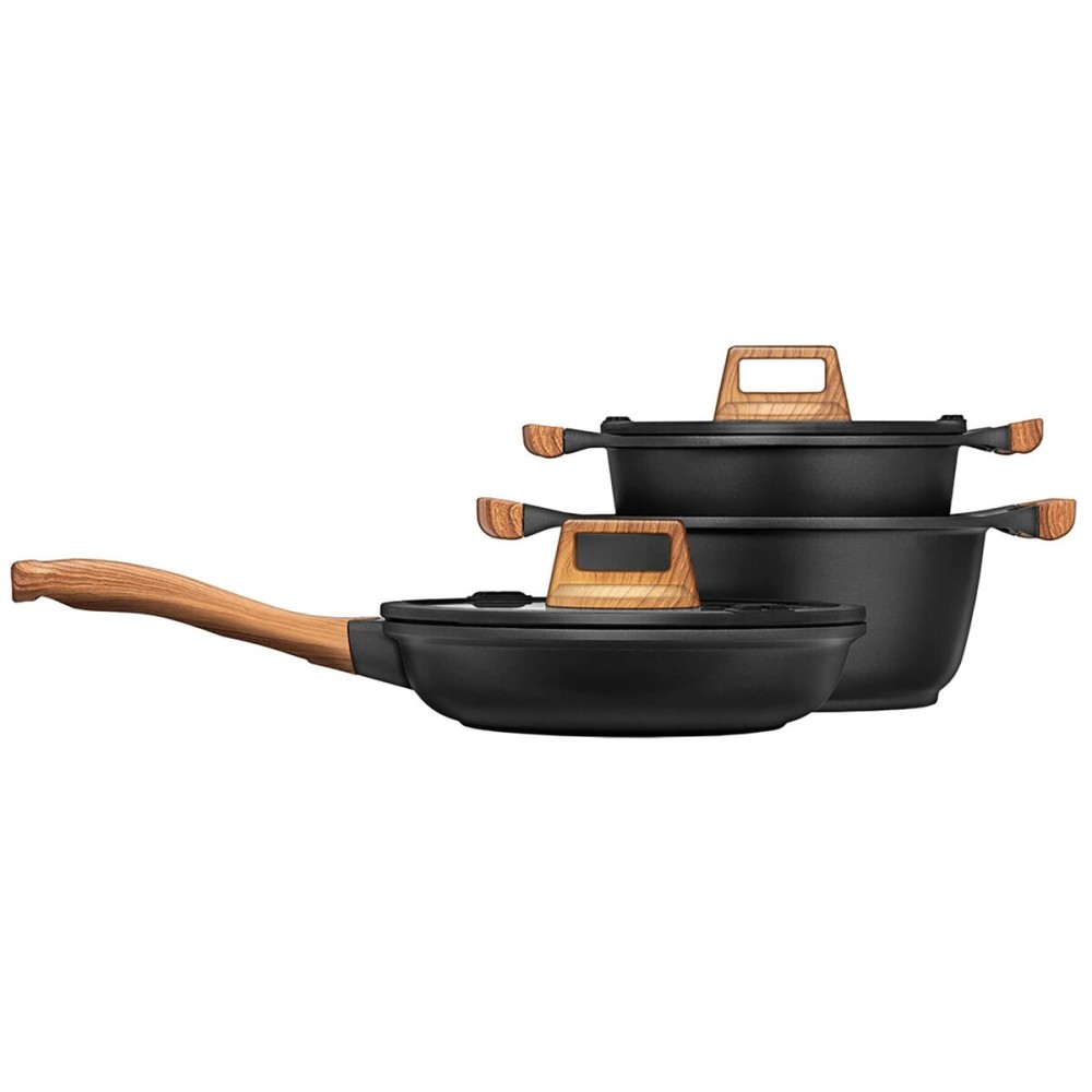 Batterie de Cuisine Smile MGK-23 Noir Bois 7 Pièces