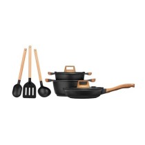 Batterie de Cuisine Smile MGK-23 Noir Bois 7 Pièces