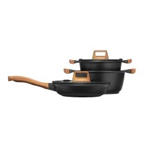Batterie de Cuisine Smile MGK-23 Noir Bois 7 Pièces