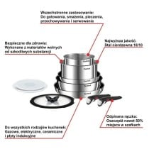 Topfset Tefal L897SA74 Schwarz Rot Stahl 10 Stücke