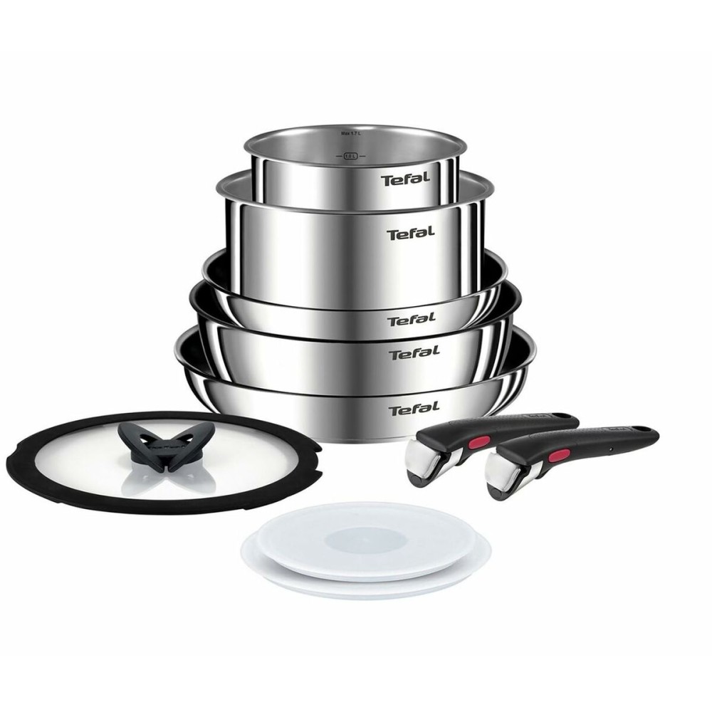 Batterie de Cuisine Tefal L897SA74 Noir Rouge Acier 10 Pièces