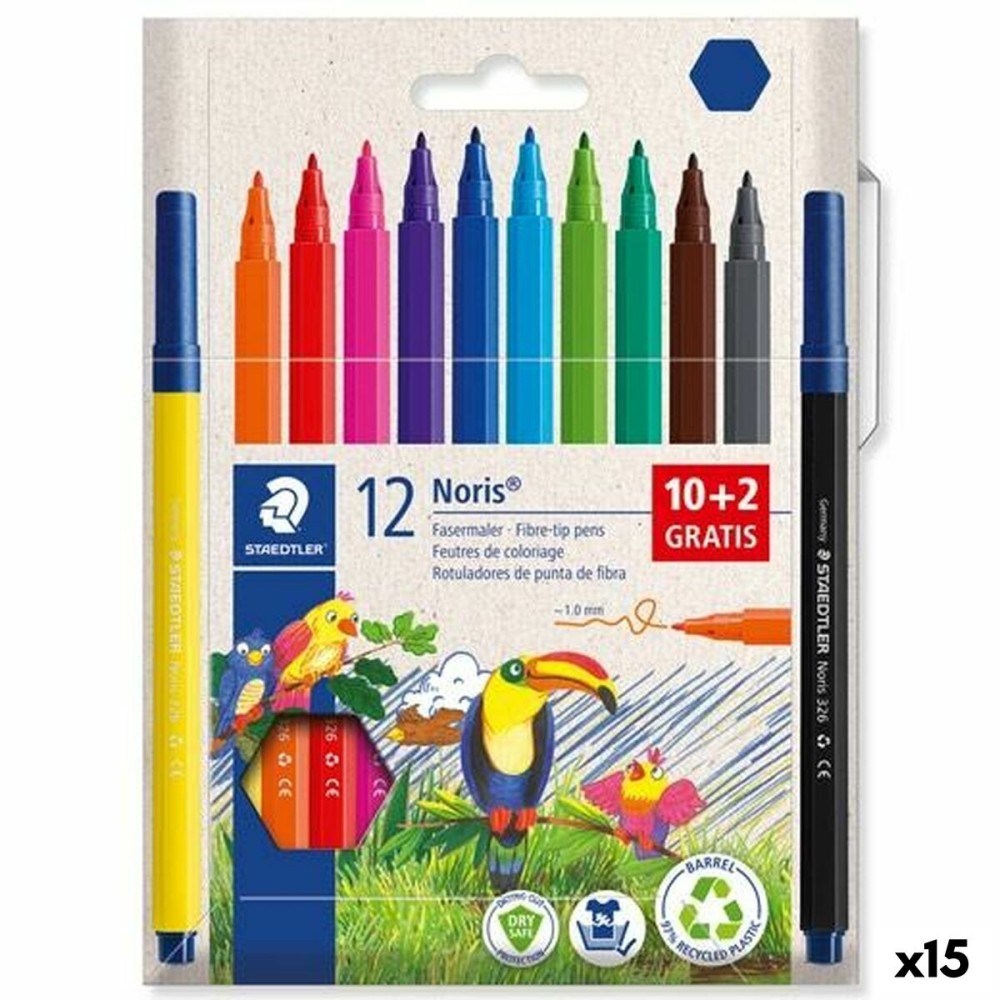 Set of Felt Tip Pens Staedtler 12Noris Multicolour 12 Pieces (15 Units)
