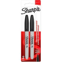 Set of Felt Tip Pens Sharpie Black 2 Pieces (12 Units)