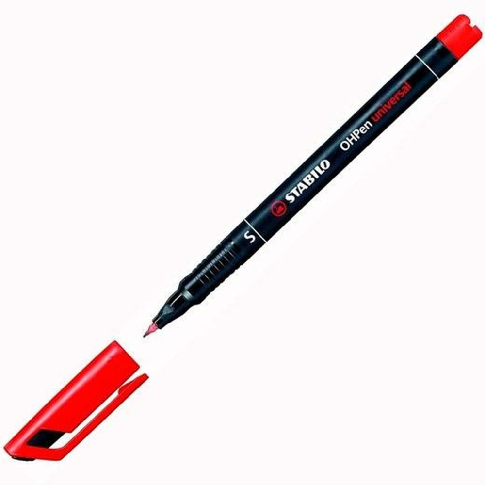 Set of Felt Tip Pens Stabilo OHPEN UNIVERSAL Black 0,4 mm (10 Units)