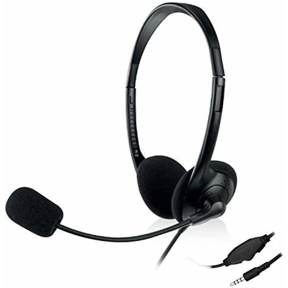 Kopfhörer mit Mikrofon Ewent EW3567 Schwarz (1 Stück)