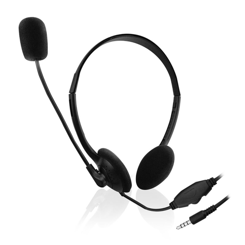 Headphones with Microphone Ewent EW3567 Black (1 Unit)