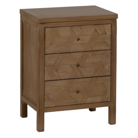 Nightstand BRAYAN Natural Paolownia wood 48 x 35 x 66 cm