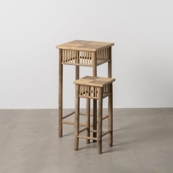 Side table Natural Bamboo 22,5 x 22,5 x 50 cm 32,5 x 32,5 x 70 cm 2 Pieces (2 Units)