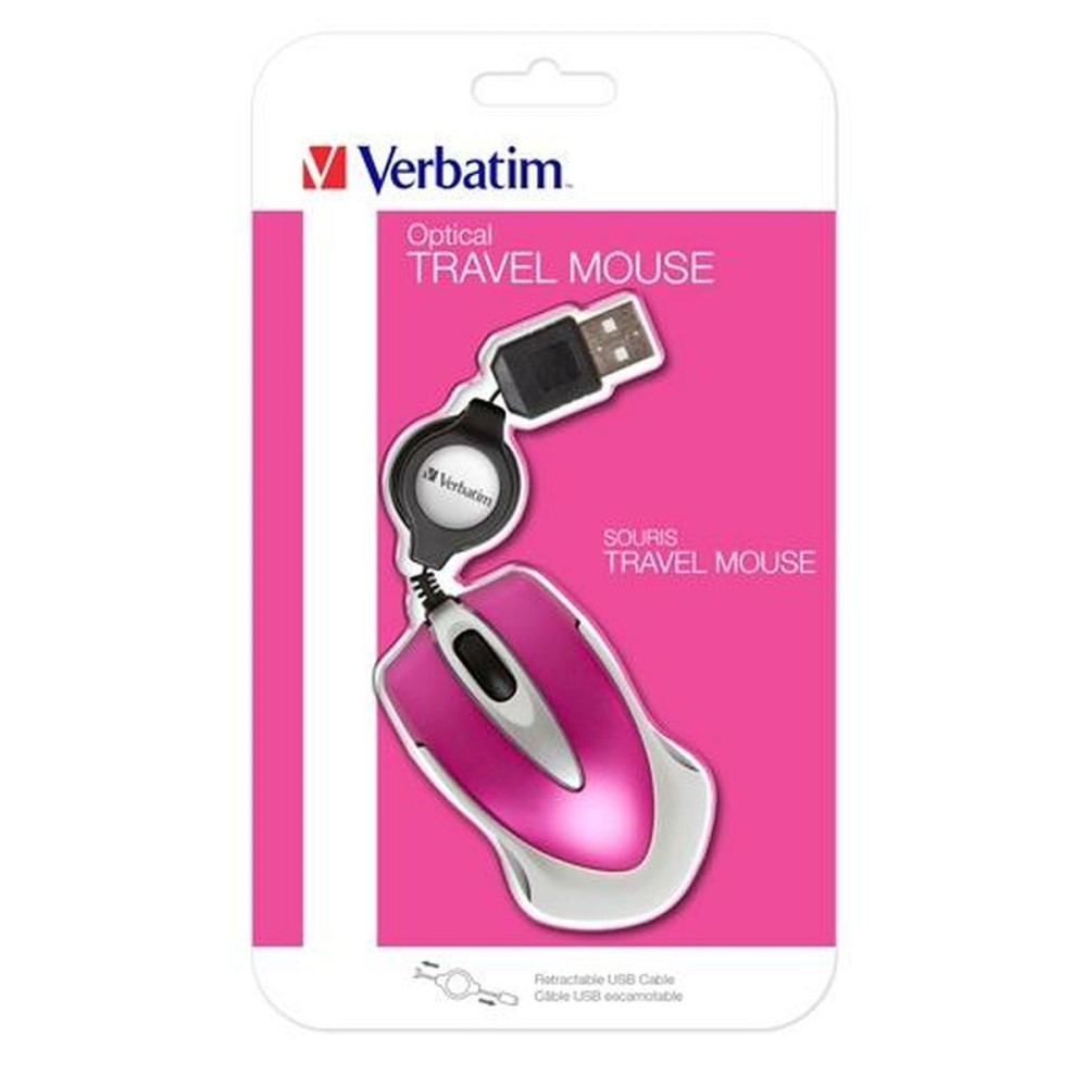 Souris Verbatim Go Mini Noir Fuchsia 1000 dpi (4 Unités)