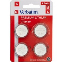 Piles Bouton au Lithium Verbatim 3 V CR2430 4 Pièces (20 Unités)