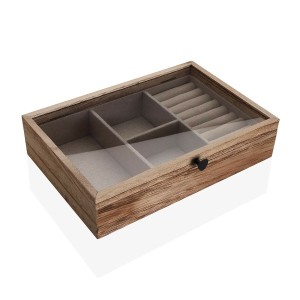 Boîte à bijoux Versa Bois de paulownia 19 x 11,8 x 18 cm