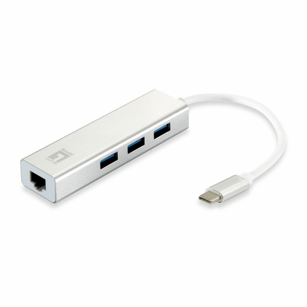Hub USB Level One USB-0504 Noir Argenté