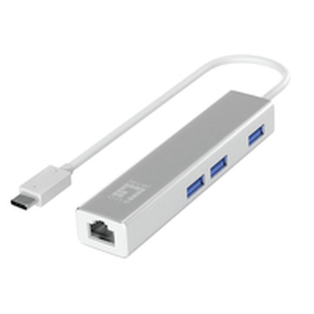 Hub USB Level One USB-0504 Noir Argenté