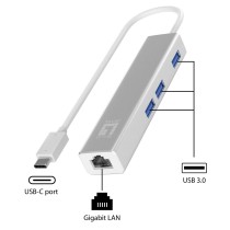 Hub USB Level One USB-0504 Noir Argenté