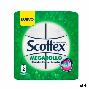 Essuie-tout Scottex MEGARROLLO Blanc 2 Pièces (14 Unités)