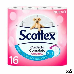 Toilettenpapierrollen Scottex Original Weiß 16 Stücke (6 Stück)