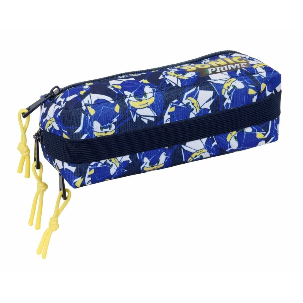 Dreifaches Mehrzweck-Etui Sonic City Blau 22 x 8,5 x 6 cm