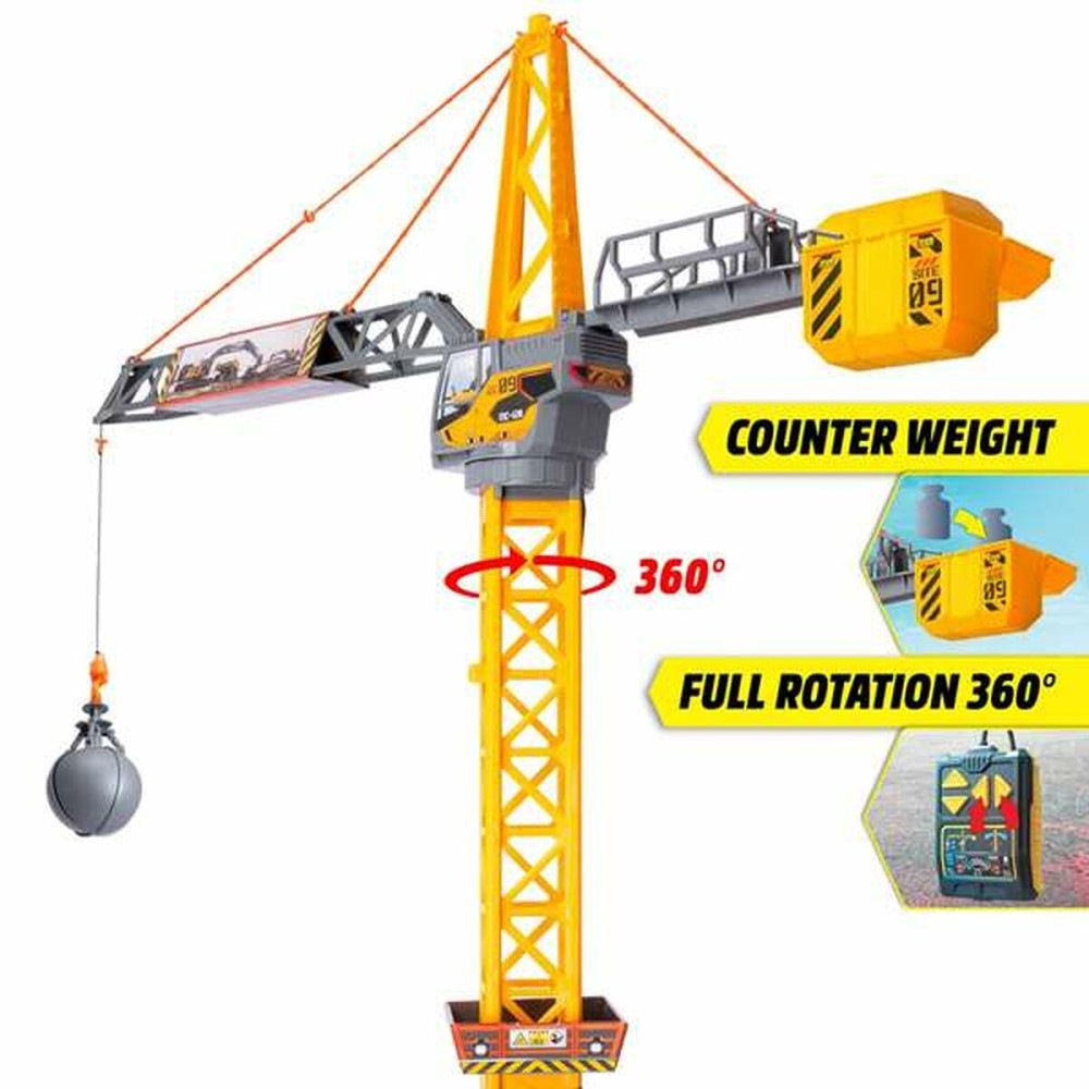 Grue de jouet Smoby Mighty Crane Télécommandé Jaune Gris