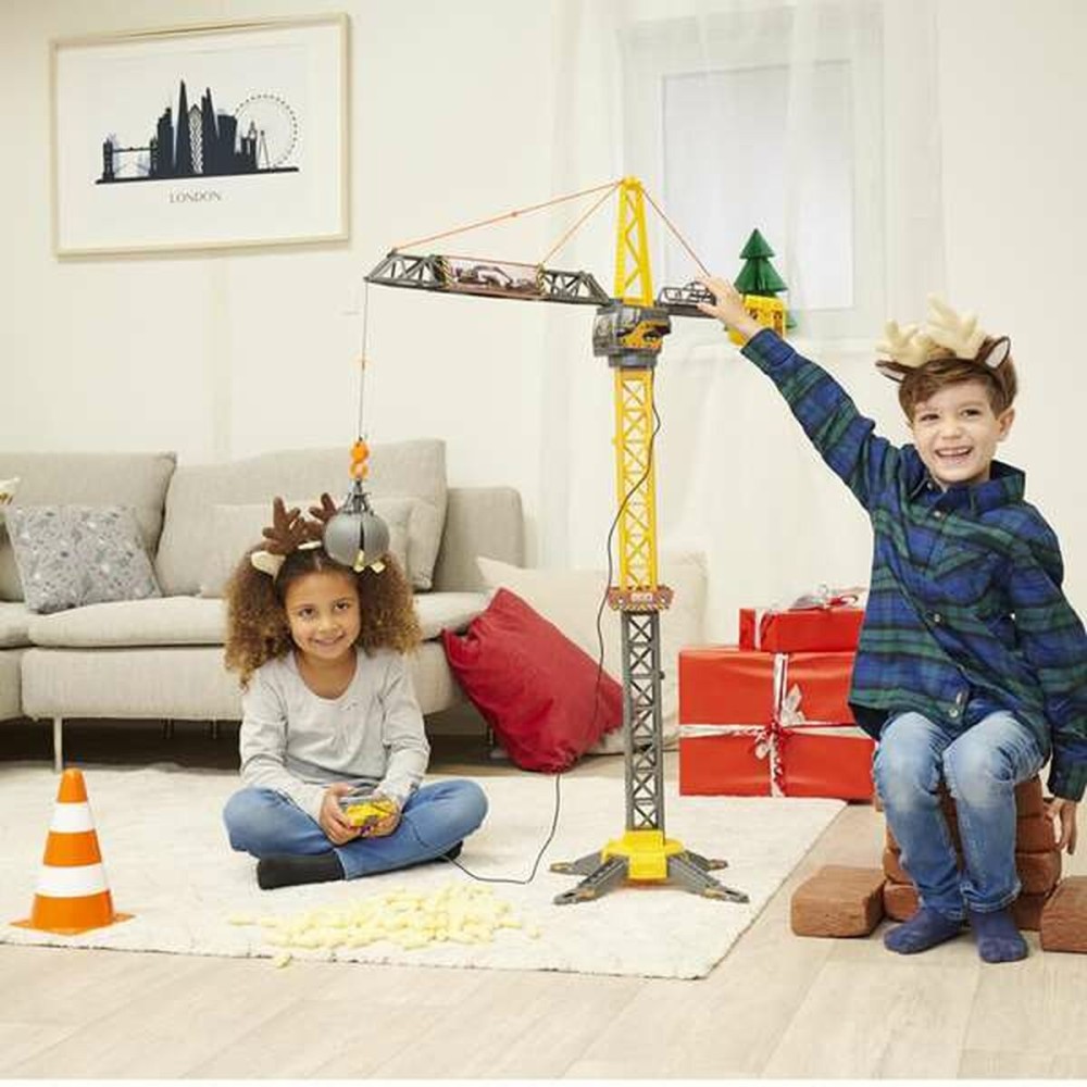 Grue de jouet Smoby Mighty Crane Télécommandé Jaune Gris
