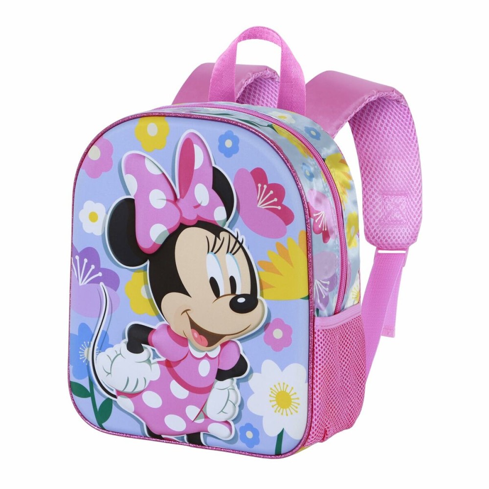 Schulrucksack 3D mit Rädern Minnie Mouse Spring Rosa