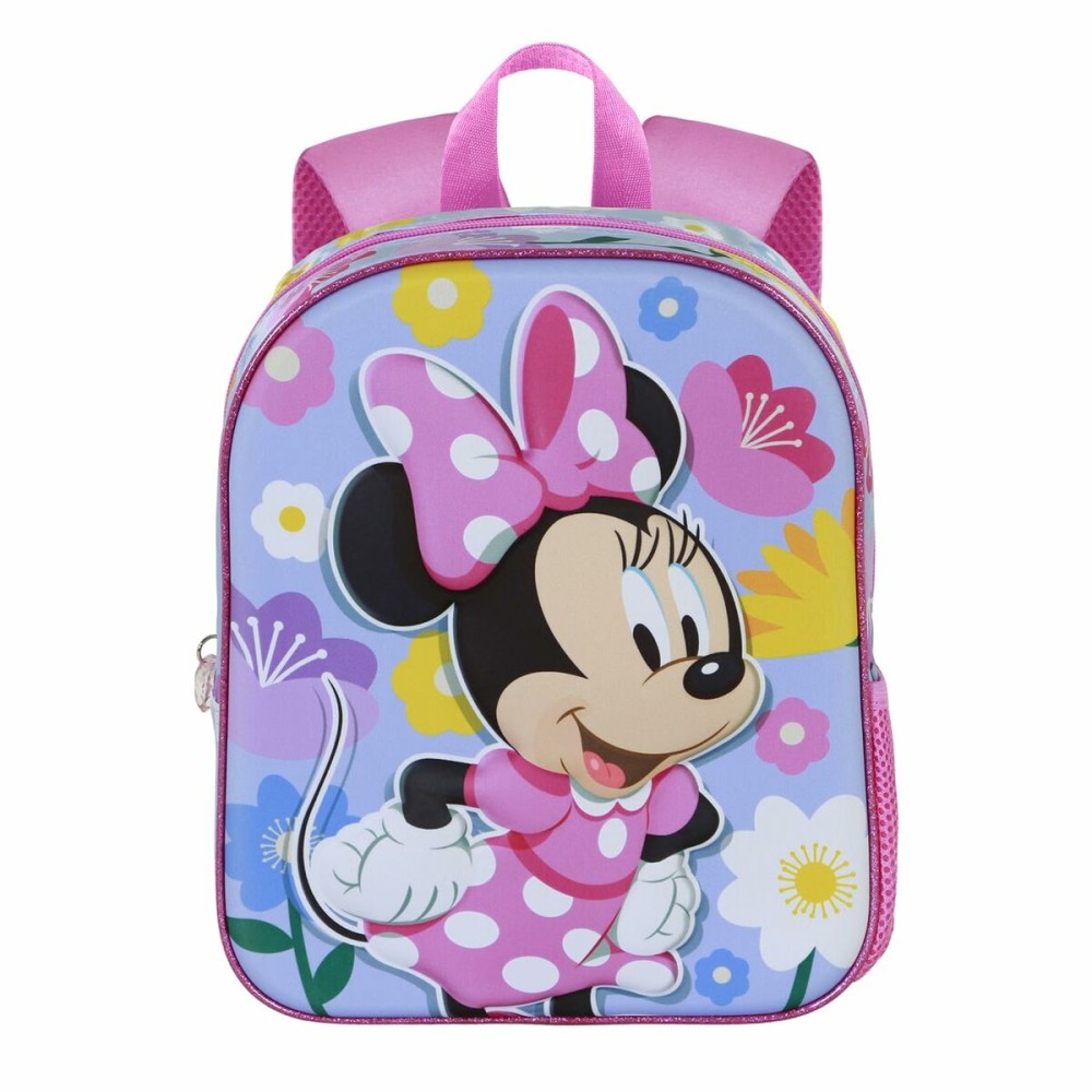 Schulrucksack 3D mit Rädern Minnie Mouse Spring Rosa